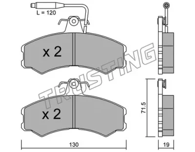 033.0 TRUSTING Комплект тормозных колодок, дисковый тормоз