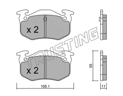 040.0 TRUSTING Комплект тормозных колодок, дисковый тормоз