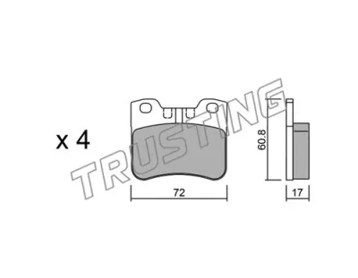 062.2 TRUSTING Комплект тормозных колодок, дисковый тормоз