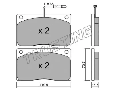 091.1 TRUSTING Комплект тормозных колодок, дисковый тормоз
