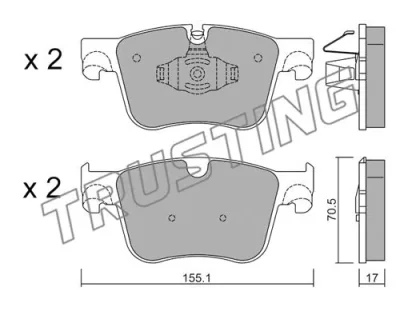 Комплект тормозных колодок, дисковый тормоз TRUSTING 1001.1