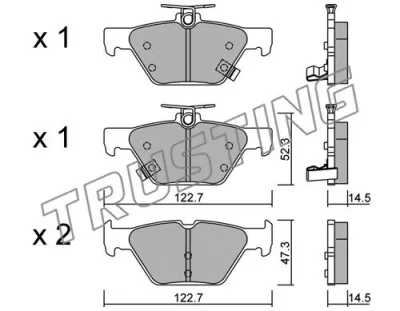 1087.0 TRUSTING Комплект тормозных колодок, дисковый тормоз