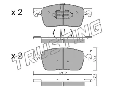 Комплект тормозных колодок, дисковый тормоз TRUSTING 1107.0