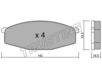 112.0 TRUSTING Комплект тормозных колодок, дисковый тормоз