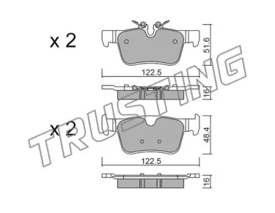 1121.0 TRUSTING Комплект тормозных колодок, дисковый тормоз