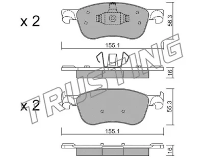 1142.0 TRUSTING Комплект тормозных колодок, дисковый тормоз