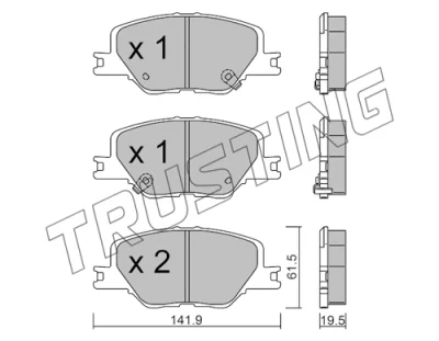1177.0 TRUSTING Комплект тормозных колодок, дисковый тормоз