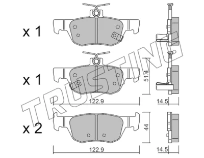 1226.0 TRUSTING Комплект тормозных колодок, дисковый тормоз