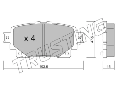 Комплект тормозных колодок, дисковый тормоз TRUSTING 1229.0
