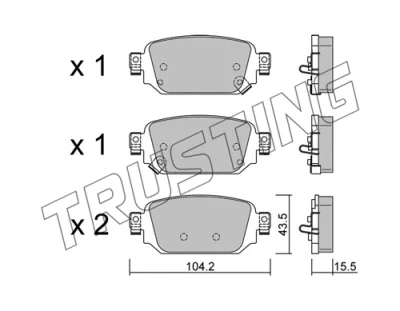 1238.0 TRUSTING Комплект тормозных колодок, дисковый тормоз