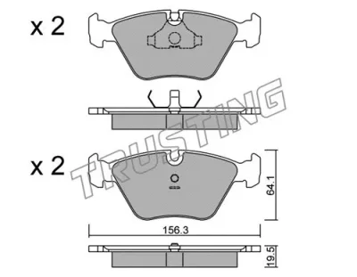 124.0 TRUSTING Комплект тормозных колодок, дисковый тормоз