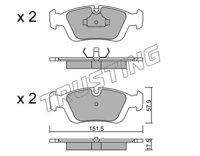 126.0 TRUSTING Комплект тормозных колодок, дисковый тормоз