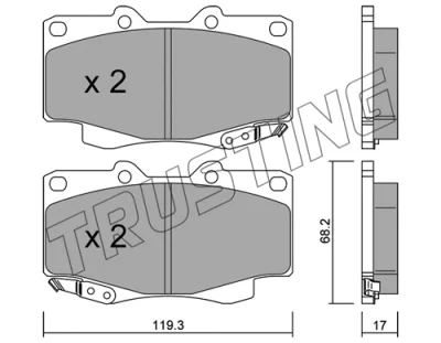 131.1 TRUSTING Комплект тормозных колодок, дисковый тормоз