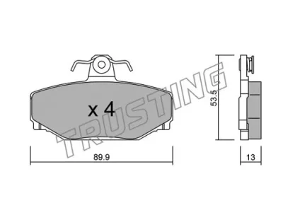 133.0 TRUSTING Комплект тормозных колодок, дисковый тормоз