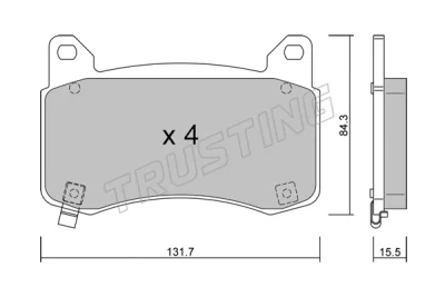 1333.0 TRUSTING Комплект тормозных колодок, дисковый тормоз