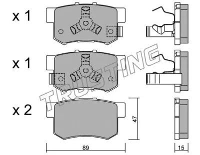 176.1 TRUSTING Комплект тормозных колодок, дисковый тормоз