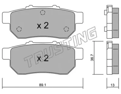 179.0 TRUSTING Комплект тормозных колодок, дисковый тормоз