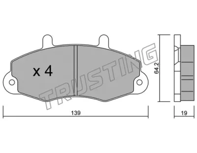 201.0 TRUSTING Комплект тормозных колодок, дисковый тормоз