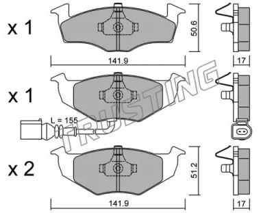 215.3 TRUSTING Комплект тормозных колодок, дисковый тормоз