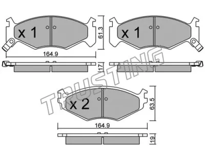 298.0 TRUSTING Комплект тормозных колодок, дисковый тормоз