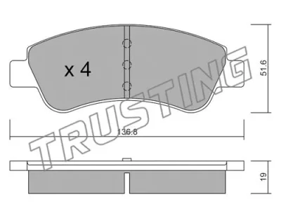 336.0 TRUSTING Комплект тормозных колодок, дисковый тормоз