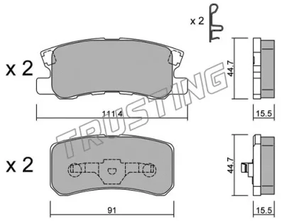 415.0 TRUSTING Комплект тормозных колодок, дисковый тормоз