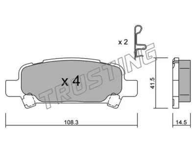 429.0 TRUSTING Комплект тормозных колодок, дисковый тормоз