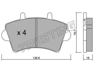 561.0 TRUSTING Комплект тормозных колодок, дисковый тормоз
