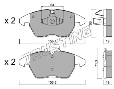 564.1 TRUSTING Комплект тормозных колодок, дисковый тормоз
