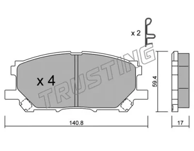 634.0 TRUSTING Комплект тормозных колодок, дисковый тормоз
