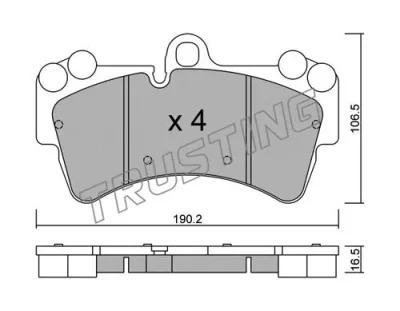 670.0 TRUSTING Комплект тормозных колодок, дисковый тормоз