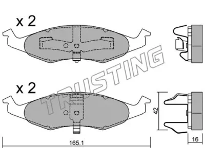 729.0 TRUSTING Комплект тормозных колодок, дисковый тормоз