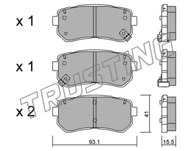 741.0 TRUSTING Комплект тормозных колодок, дисковый тормоз