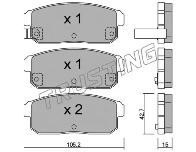 749.0 TRUSTING Комплект тормозных колодок, дисковый тормоз