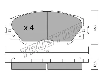 763.0 TRUSTING Комплект тормозных колодок, дисковый тормоз