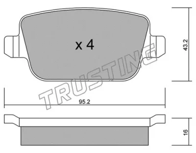 796.0 TRUSTING Комплект тормозных колодок, дисковый тормоз