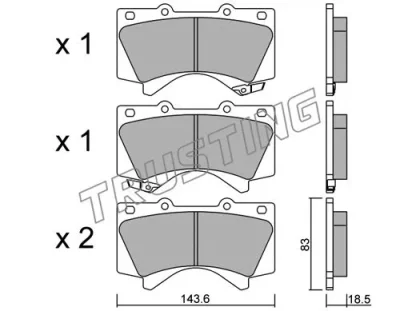 837.0 TRUSTING Комплект тормозных колодок, дисковый тормоз