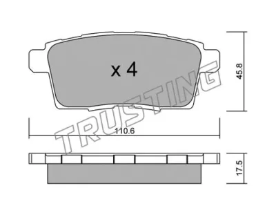 890.0 TRUSTING Комплект тормозных колодок, дисковый тормоз