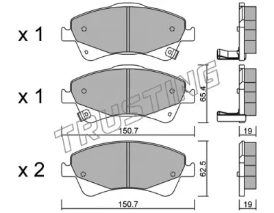 895.0 TRUSTING Комплект тормозных колодок, дисковый тормоз