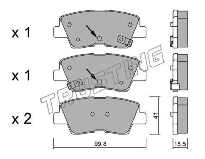 Комплект тормозных колодок, дисковый тормоз TRUSTING 903.1