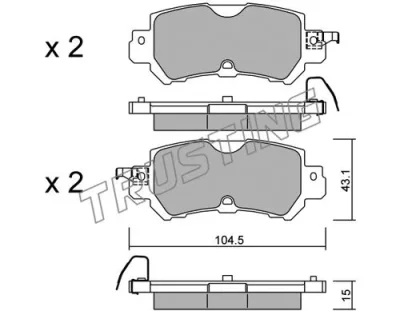 986.0 TRUSTING Комплект тормозных колодок, дисковый тормоз