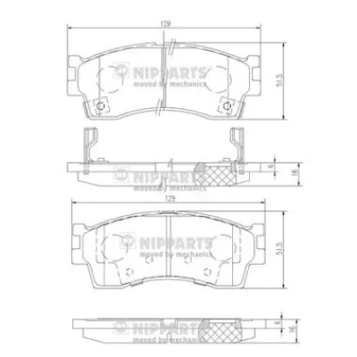 J3600308 NIPPARTS Комплект тормозных колодок, дисковый тормоз