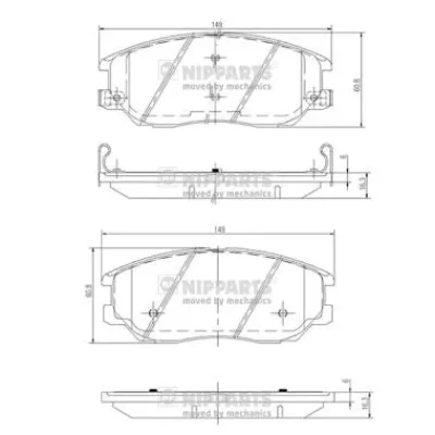 Комплект тормозных колодок, дисковый тормоз NIPPARTS J3600327