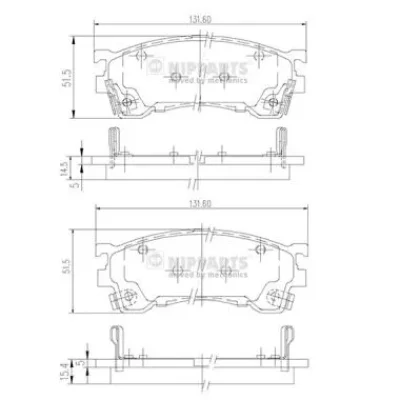 Комплект тормозных колодок, дисковый тормоз NIPPARTS J3603061