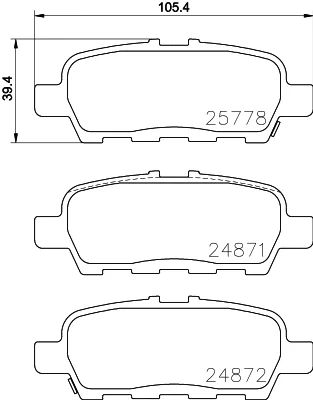 Комплект тормозных колодок, дисковый тормоз DON PCP1123