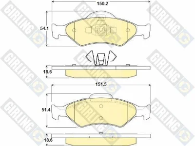 6114182 GIRLING Комплект тормозных колодок, дисковый тормоз