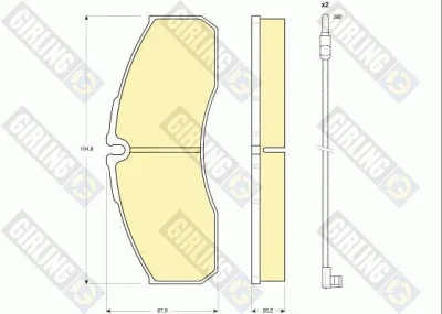 Комплект тормозных колодок, дисковый тормоз GIRLING 6116109