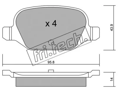 Комплект тормозных колодок, дисковый тормоз FRI.TECH. 333.0