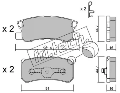 Комплект тормозных колодок, дисковый тормоз FRI.TECH. 415.1