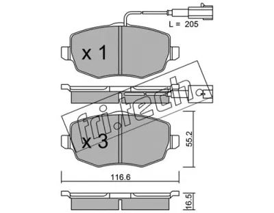 Комплект тормозных колодок, дисковый тормоз FRI.TECH. 544.1